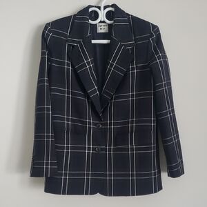 Sunday Best Navy Plaid Blazer